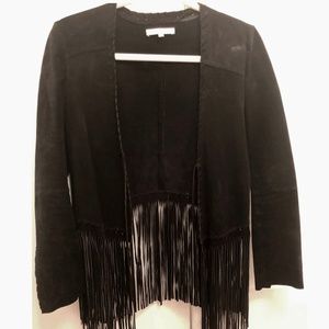 Genuine Suede Black Fringe Jacket Les Petites